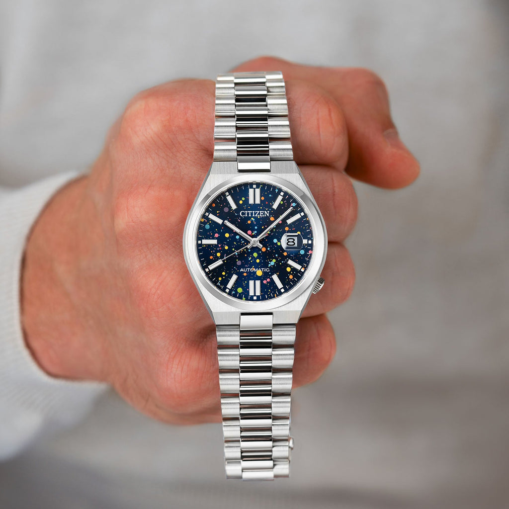 Tsuyosa Midnight Sky Concept on Citizen Automatic, Limited Edition by IFL Watches with custom hand-painted stars and midnight sky artwork on the dial