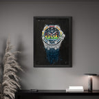 AP Offshore Music DJ Rainbow – A hand-painted carbon fibre wall art by artist Katy Barnfield.