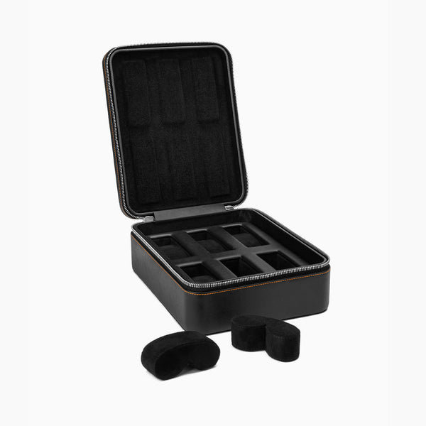 Black Saffiano Watch Box – Six Watches