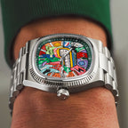 Bulova Super Seville Mural Verde – Hand-painted custom Bulova Super Seville featuring NYC street art on green dial, a bespoke timepiece by IFL Watches