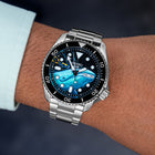 Deep Ocean Diver Concept by IFL Watches, hand-painted custom Seiko Sports 5, featuring a underwater scene with a diver and a whale, limited edition.