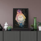 Patek Philippe Baguette Rainbow – A hand-painted carbon fibre wall art by artist Katy Barnfield.