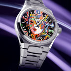 Venezianico Arsenale Arlecchino - Hand-painted custom dial featuring Venice Carnival mask artwork, limited edition bespoke timepiece by IFL Watches