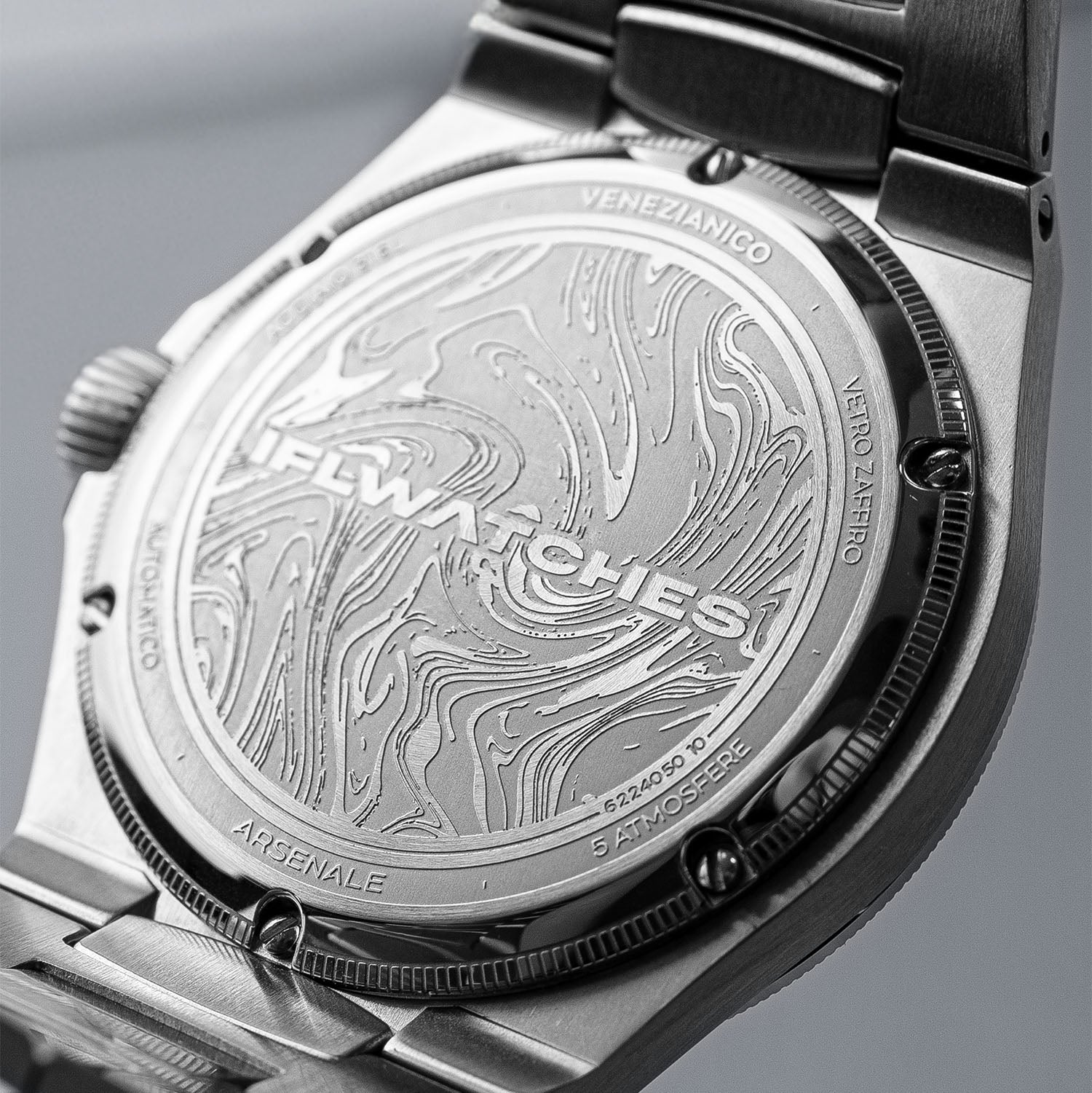 Venezianico Arsenale Venus Caseback – Hand-painted custom Arsenale 40 featuring Botticelli's Birth of Venus artwork, a bespoke timepiece by IFL Watches 