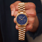 Tsuyosa Rose Gold Who Cares Concept – custom Citizen Tsuyosa with a rose gold-coated case and bracelet, featuring scattered numeral and playful message on the dial by IFL Watches.