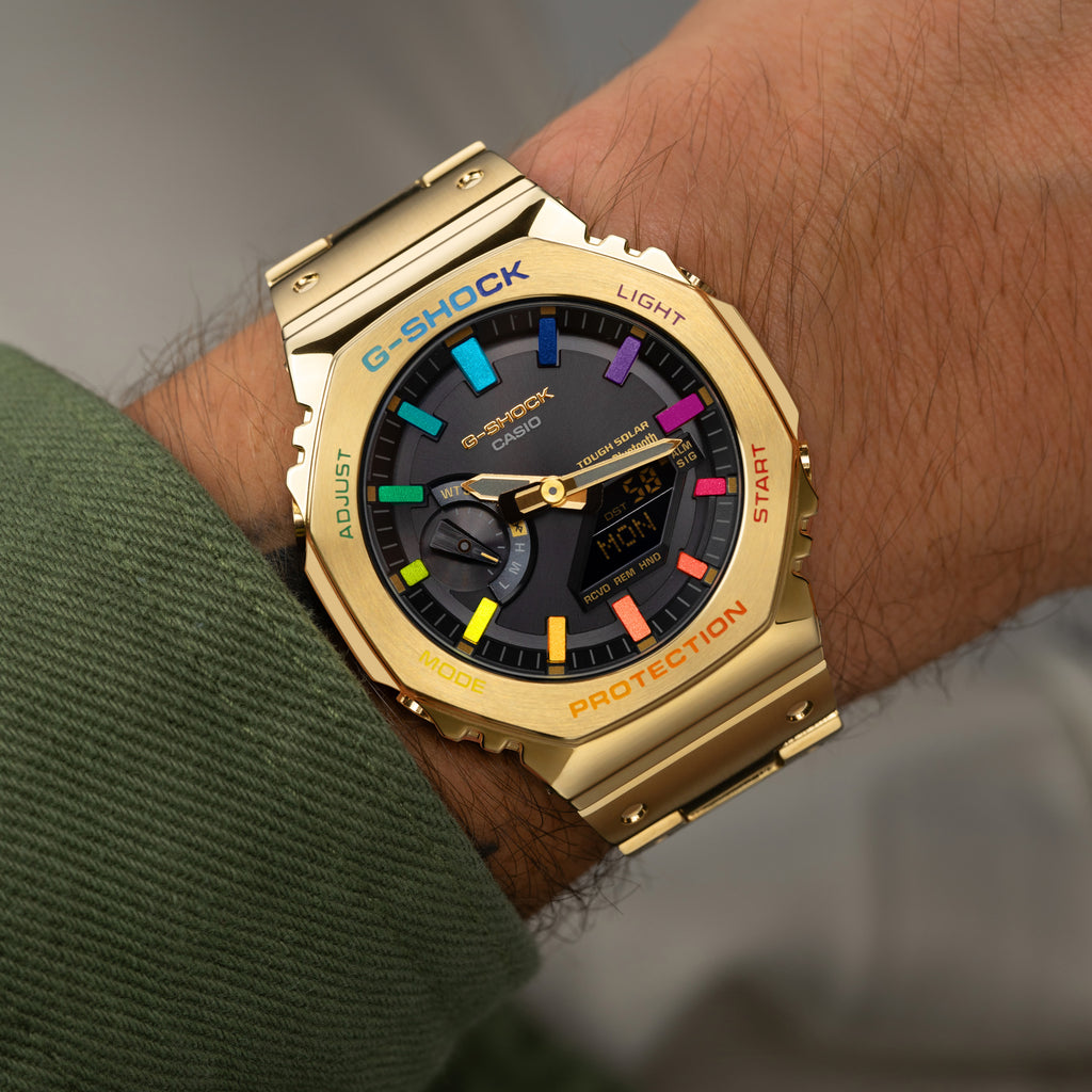 G Shock CasiOak Yellow Gold Rainbow IFL Watches