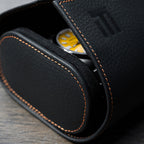 Noir Leather Watch Roll – Three Watches