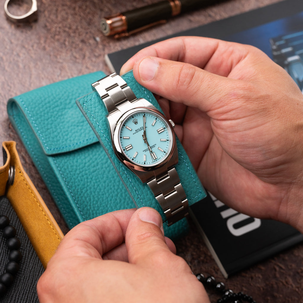 Teal Leather Watch PouchTeal Leather Watch Pouch
