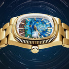 Bulova Super Seville Starry Night – Hand-painted custom Van Gogh inspired dial with rooftop scene on gold-tone 38mm case – Limited Edition bespoke timepiece by IFL Watches