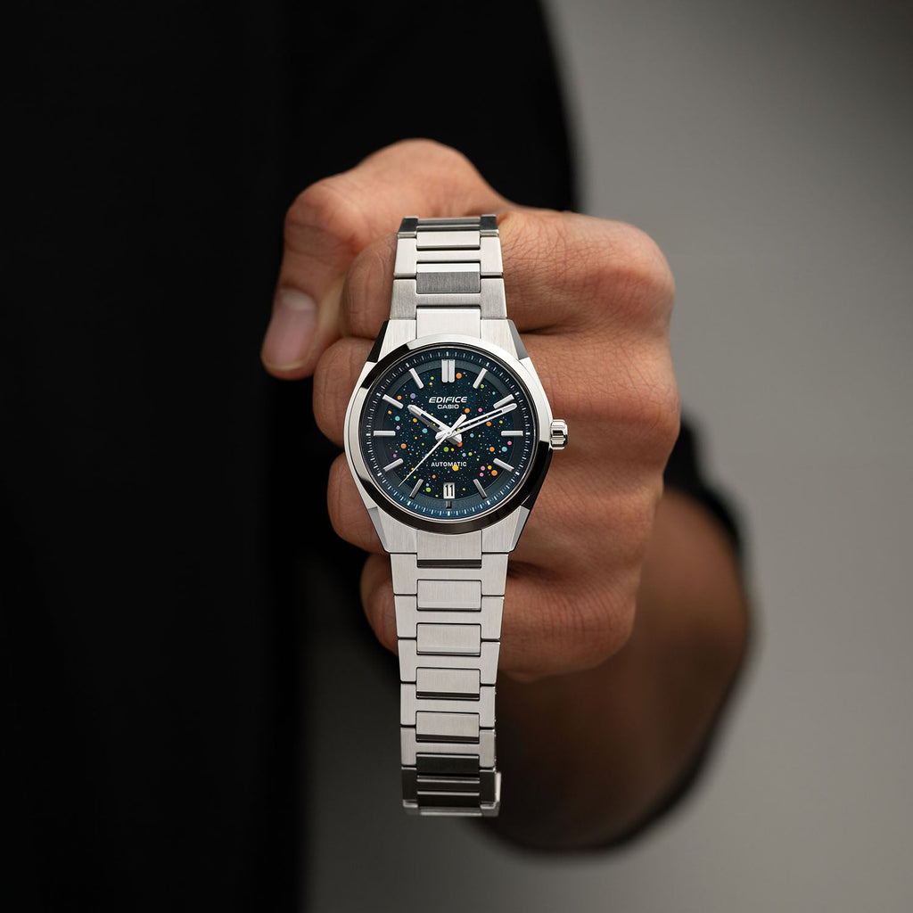 Casio Edifice Midnight Sky – Hand-painted custom Casio Edifice featuring night sky artwork, a bespoke limited edition timepiece by IFL Watches