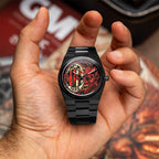 IFL Canvax Rossoneri — Hand-painted football crest with the year 1899 on a 40mm automatic, customized by IFL Watches.