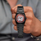 IFL Canvax Kleos — Hand-painted football crest with laurel detailing on a 40mm automatic, customized by IFL Watches.