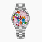 Citizen Tsuyosa 37 Puzzle – Hand-painted custom pastel pink dial with colorful puzzle artwork, limited edition timepiece by IFL Watches