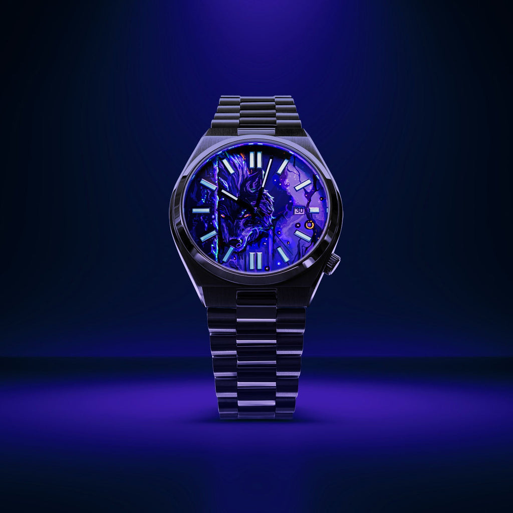 Citizen Tsuyosa 40 Le Loup – Hand-painted custom Citizen Tsuyosa 40mm with wolf artwork, a bespoke timepiece by IFL Watches