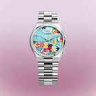 Citizen Tsuyosa 40 Puzzle – Hand-painted custom turquoise blue dial with colorful puzzle artwork, limited edition timepiece by IFL Watches