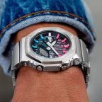 G-Shock CasiOak Blue Flamingo – Hand-painted custom G-Shock CasiOak featuring Miami-inspired artwork, a bespoke limited edition timepiece by IFL Watches