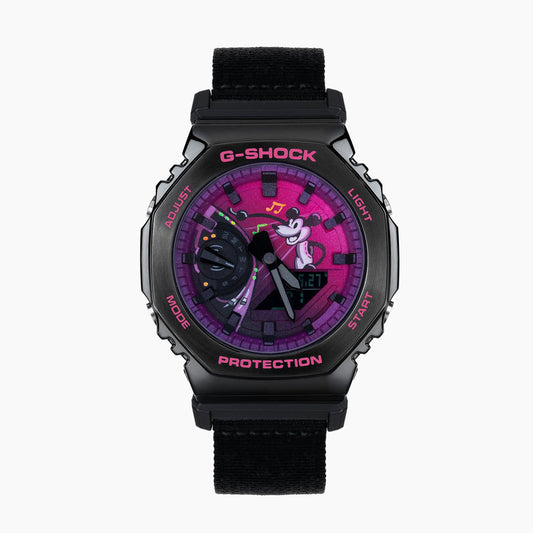 G-Shock CasiOak DJ Willie by IFL Watches – Limited Edition Custom Timepiece Featuring Steamboat Willie and Hand-Painted UV Light Dial