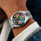 HODL Squad Citizen – Hand-painted custom Tsuyosa watch featuring Doge, Shiba Inu and PEPE meme coins artwork, bespoke timepiece by IFL Watches