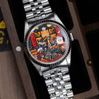 Late Night at the Bellagio Concept – Hand-painted custom Rolex Datejust 16234 featuring vibrant casino gaming artwork, a bespoke timepiece by IFL Watches