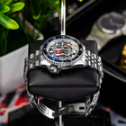 Seiko 5 Sports GMT Kara Kartallar Concept – Hand-painted custom Seiko 5 Sports GMT featuring Turkish football heritage in black and white, a bespoke timepiece by IFL Watches