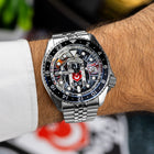 Seiko 5 Sports GMT Kara Kartallar Concept – Hand-painted custom Seiko 5 Sports GMT featuring Turkish football heritage in black and white, a bespoke timepiece by IFL Watches