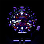 The Red Devils Concept — hand-painted custom GMT automatic featuring a fiery football crest with red and golden flames, a bespoke timepiece by IFL Watches.