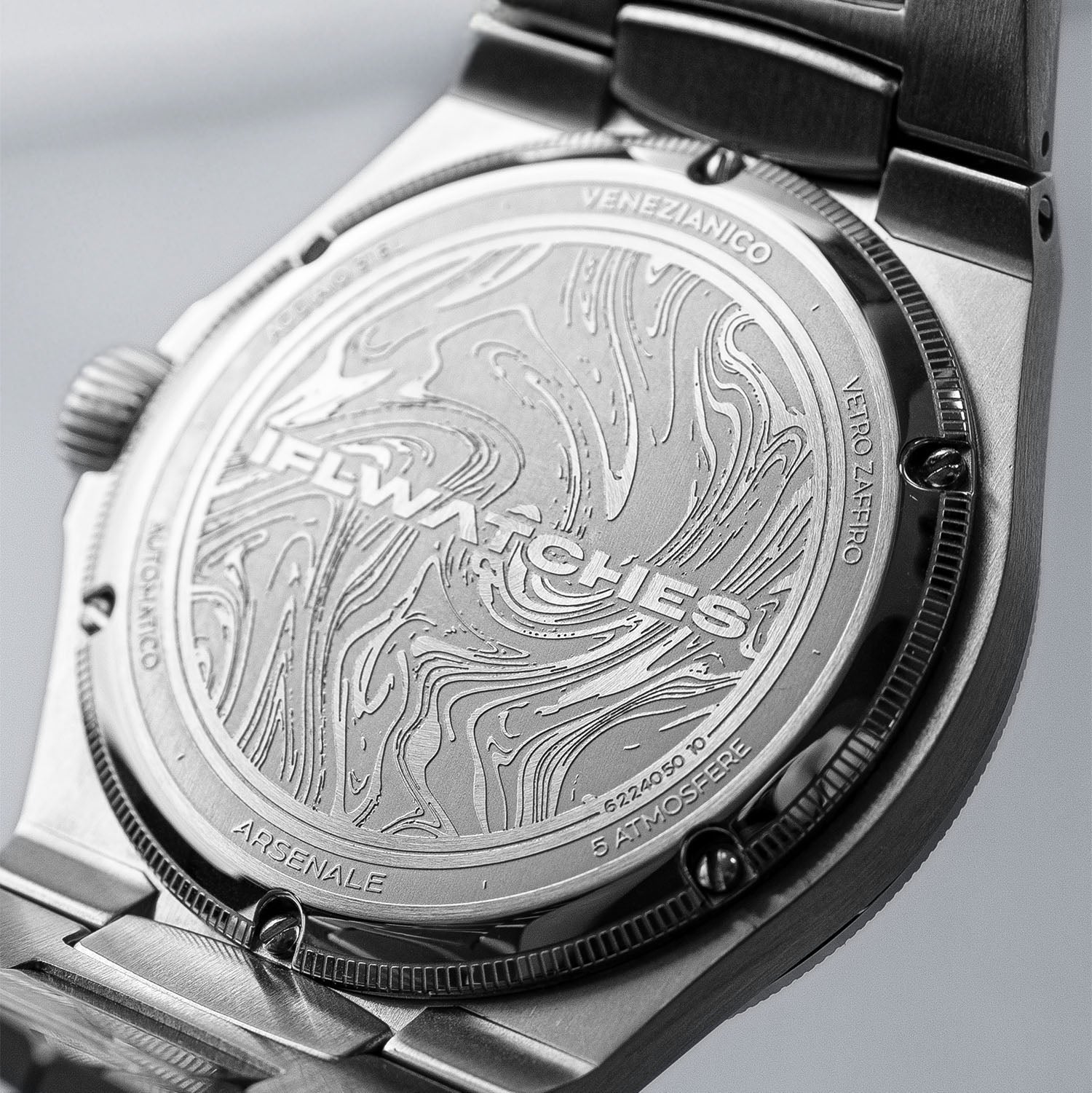 Venezianico Arsenale Legends of Arabia – Hand-painted custom dial featuring desert adventure with falcon and oil derrick, bespoke timepiece by IFL Watches