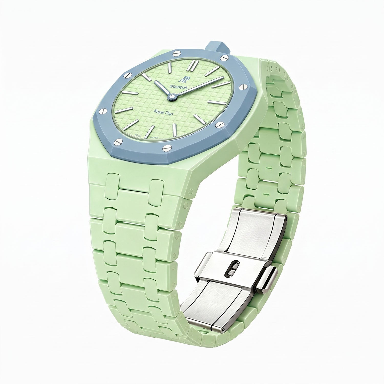 スウォッチ オーデマピゲ ロイヤルポップ BLAUE ACHT ライトグリーン Blaue Acht Swatch x AP Royal Pop Ceramic Case-Strap – IFL Watches