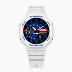 Casio G-Shock Cape Verde — white custom G-Shock with the Cape Verde flag dial, by IFL Watches