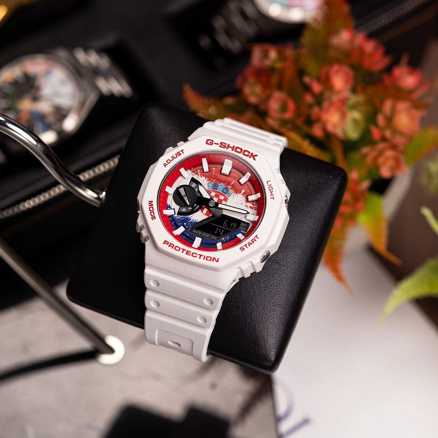 Casio G-Shock Croatia — custom Croatia flag G-Shock lifestyle shot, by IFL Watches