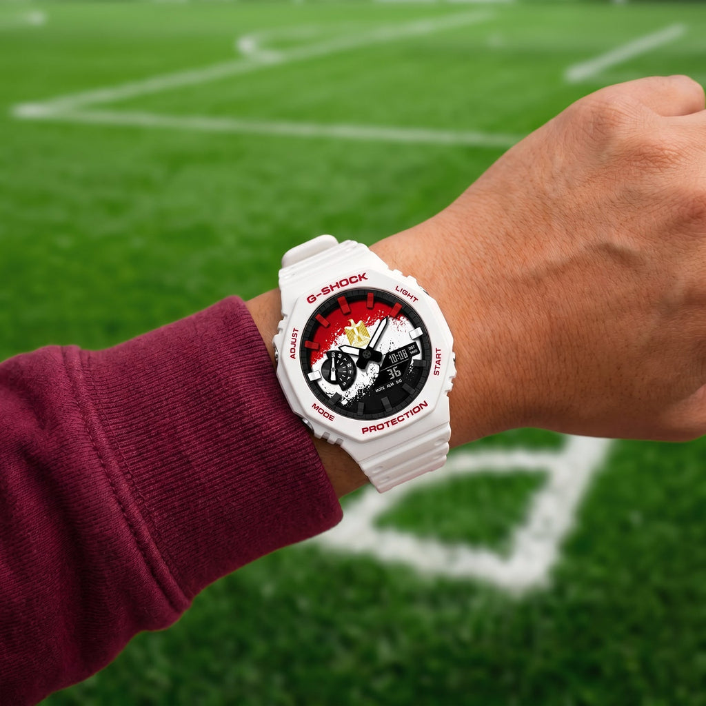 Casio G-Shock Egypt flag dial watch, customized by IFL Watches