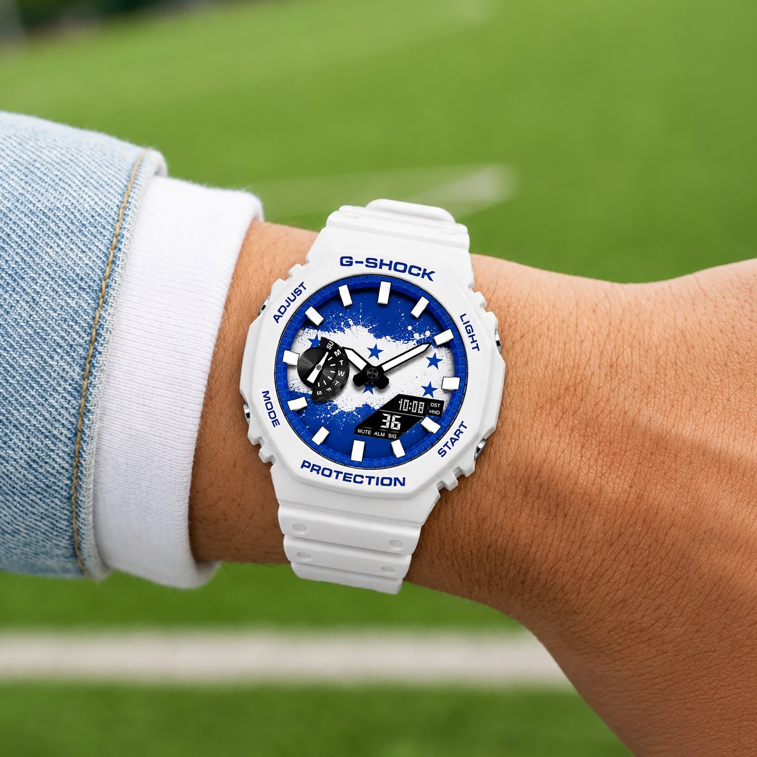 Casio G-Shock Honduras flag dial watch, customized by IFL Watches
