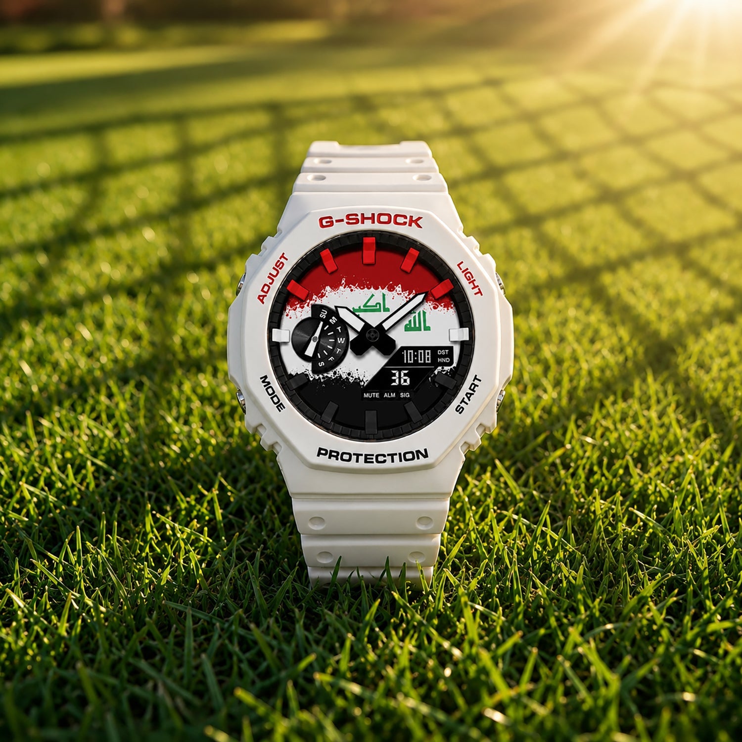 Custom Iraq flag Casio G-Shock on the wrist, by IFL Watches