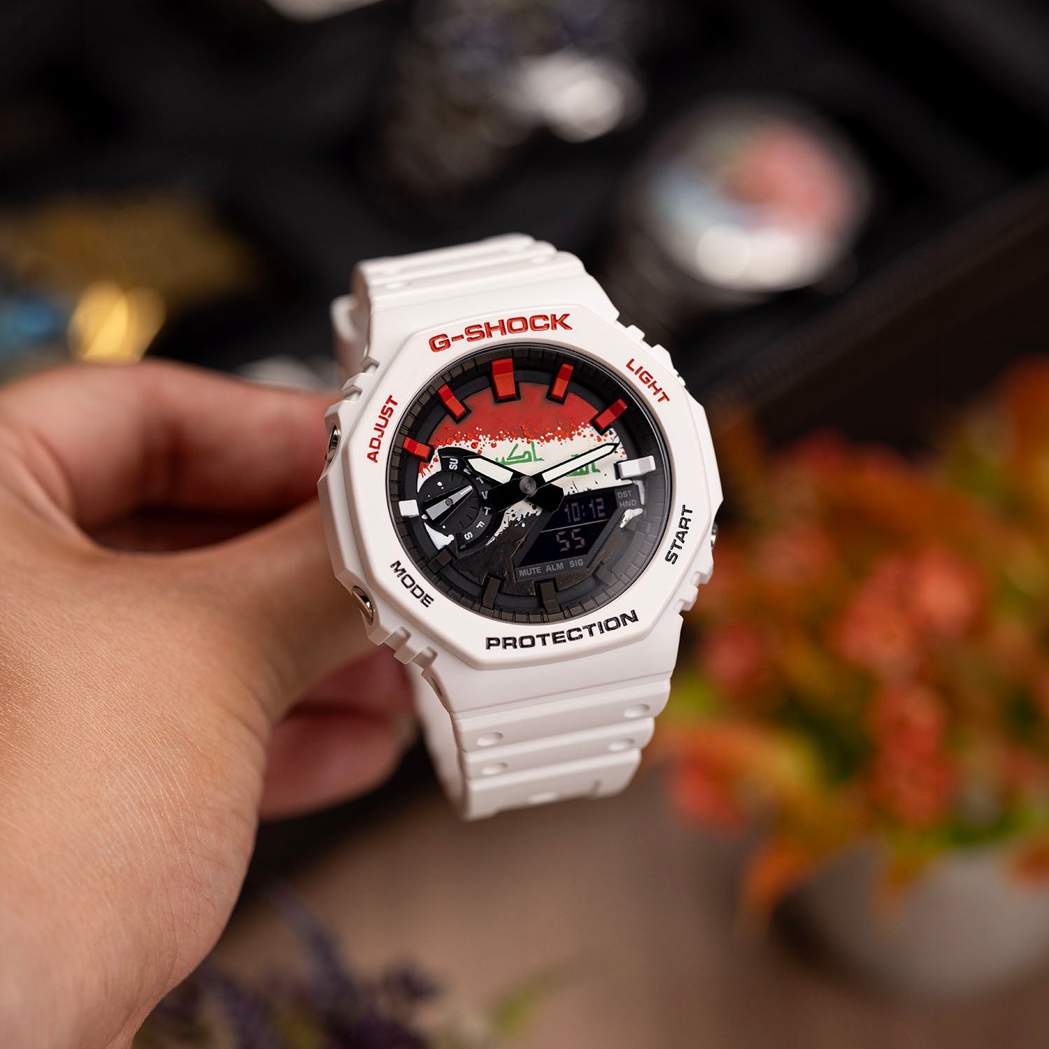 Casio G-Shock Iraq — Iraq flag custom G-Shock, lifestyle image by IFL Watches