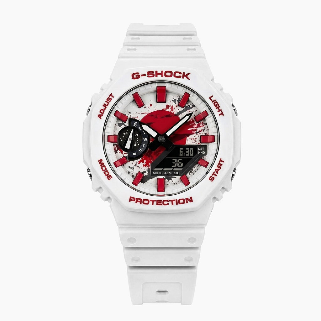 Casio G-Shock Japan — white custom G-Shock with the Japan flag dial, by IFL Watches