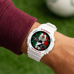 Casio G-Shock Mexico flag watch worn on the wrist, by IFL Watches