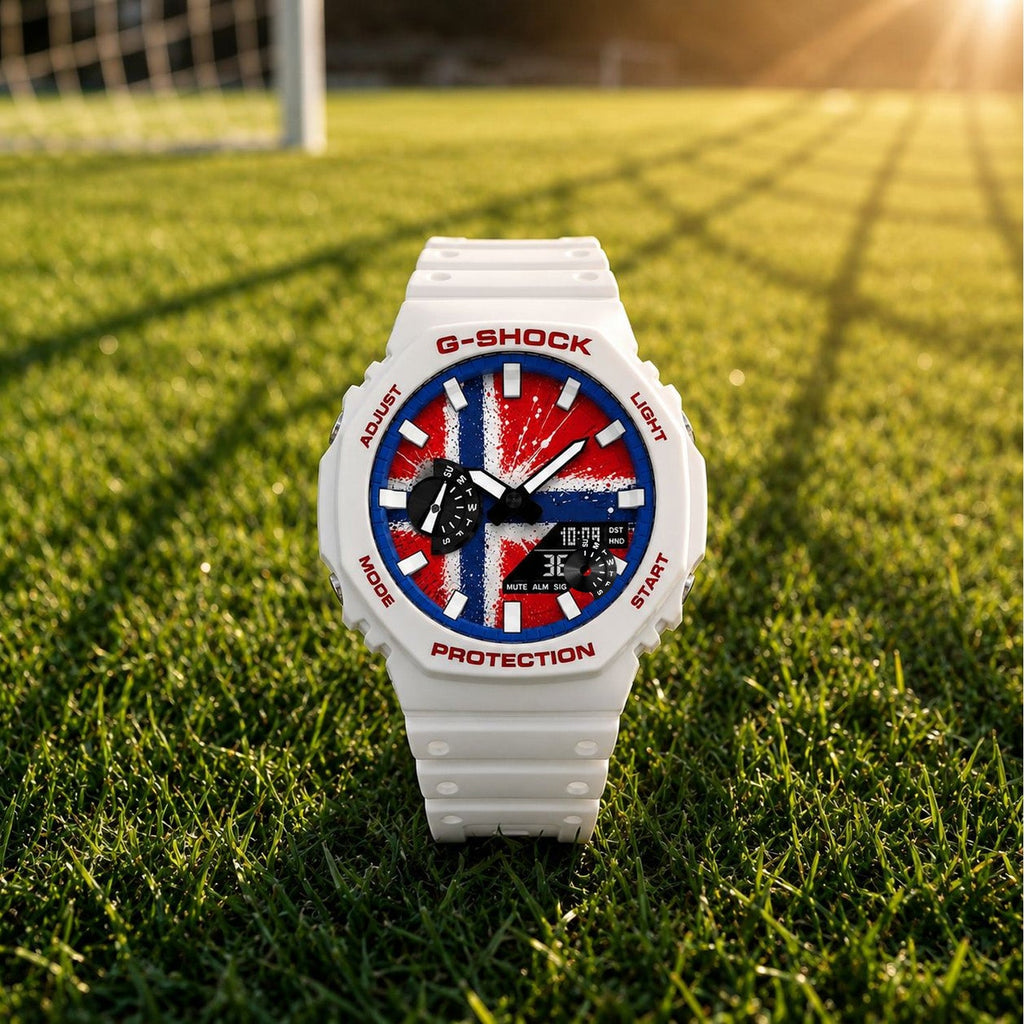 Casio G-Shock Norway flag dial watch, customized by IFL Watches
