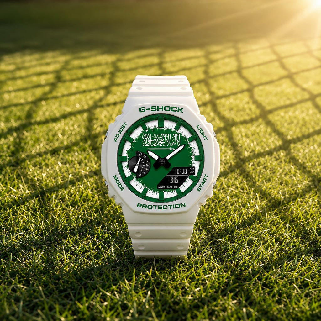 Casio G-Shock Saudi Arabia flag dial watch, customized by IFL Watches