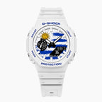 Casio G-Shock Uruguay — white custom G-Shock with the Uruguay flag dial, by IFL Watches