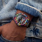 Casio G-Shock Vandalism — Graffiti-covered resin strap and case on the wrist, a custom limited edition by IFL Watches