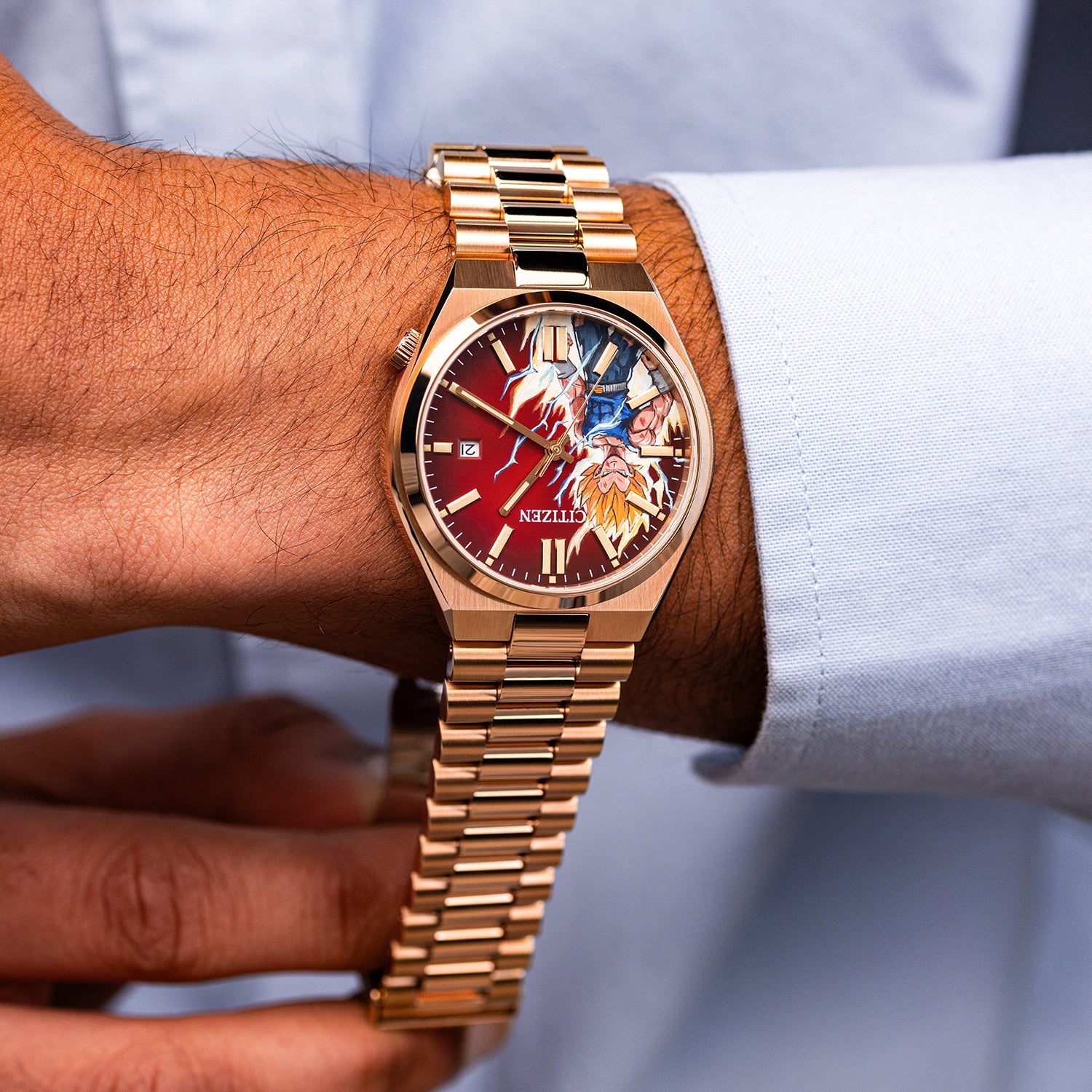 Royal Rage Concept – Rose gold Citizen Tsuyosa transformed with hand-painted power transformation artwork, a unique bespoke creation by IFL Watches