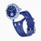 Lan Ba Swatch × AP Royal Pop Rubber Case-Strap — case and strap shown separately above the Royal Pop, by IFL Watches