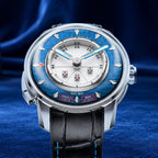 Lucky Harvey Sic Bo Blue — Front view on a blue felt casino table, available at IFL Watches.