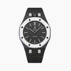 Ocho Negro Swatch × AP Royal Pop Ceramic Case-Strap — stealth black kit with the Royal Pop head seated in the case, by IFL Watches