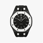 Ocho Negro Swatch × AP Royal Pop Rubber Case-Strap — stealth black kit with the Royal Pop head seated in the case, by IFL Watches