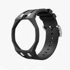 Ocho Negro Swatch × AP Royal Pop Rubber Case-Strap — bare stealth black rubber strap with empty case bracket, by IFL Watches