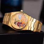 A Dime in Time Concept – Hand-painted custom Tissot PRX featuring wealth collector artwork, a bespoke timepiece by IFL Watches