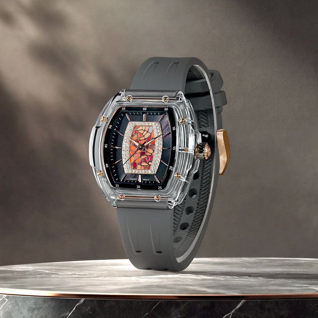 Tsar Bomba Nucleus Femme 02 Grey — Standing on a reflective surface, seen in three-quarter view, available at IFL Watches.