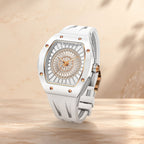 Tsar Bomba Nucleus Femme 03 White — Standing on a pedestal, seen in three-quarter view, available at IFL Watches.