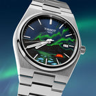 PRX Vista Aurora – Hand-painted concept on Tissot PRX featuring custom Aurora Borealis artwork, limited edition by IFL Watches